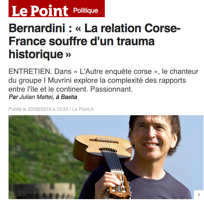 Le Point : Entretien avec Jean-François Bernardini - L'autre Enquête corse